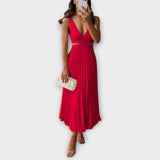 Lucie | Elegantní midi večerní šaty s plisováním