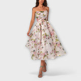 Michaela | Elegantní Midi Šaty z Chiffonu