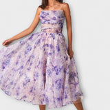 Michaela | Elegantní Midi Šaty z Chiffonu