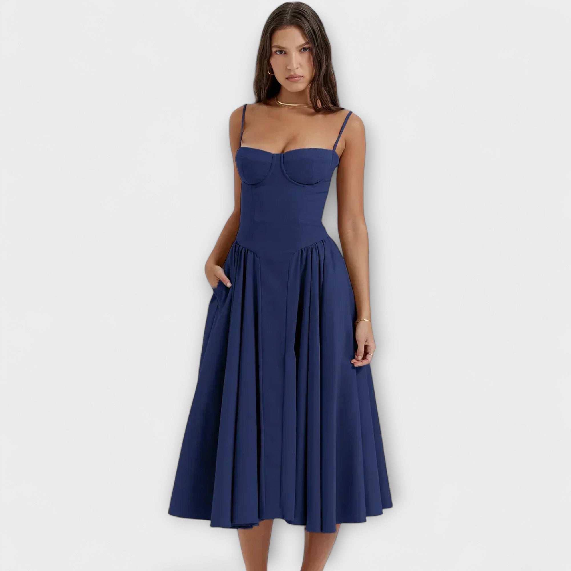 Rosalie | Elegantní bezrukávový korzetový šaty