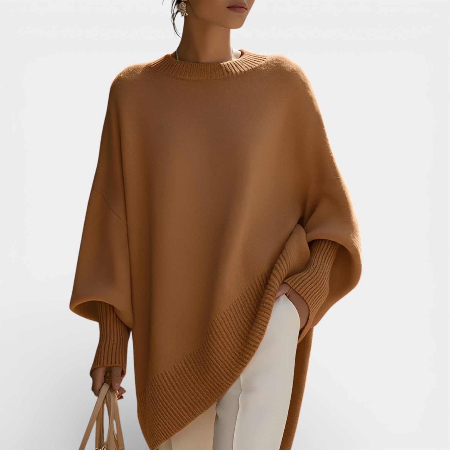 Halina | Dámský oversized svetr s kulatým výstřihem