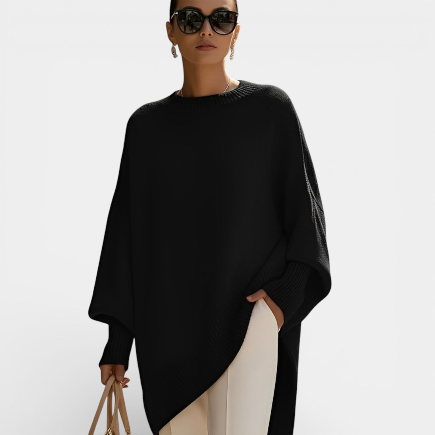 Halina | Dámský oversized svetr s kulatým výstřihem