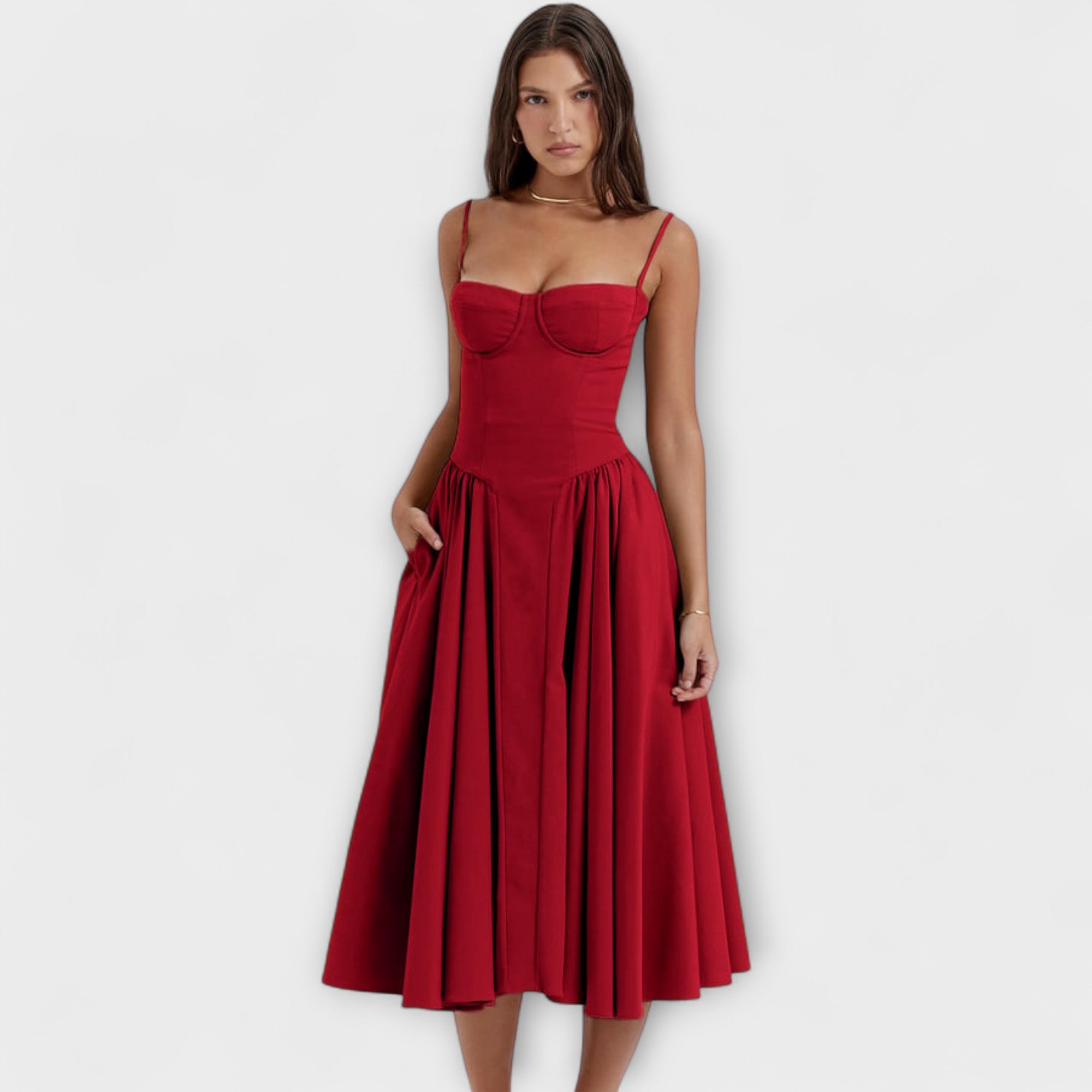 Rosalie | Elegantní bezrukávový korzetový šaty