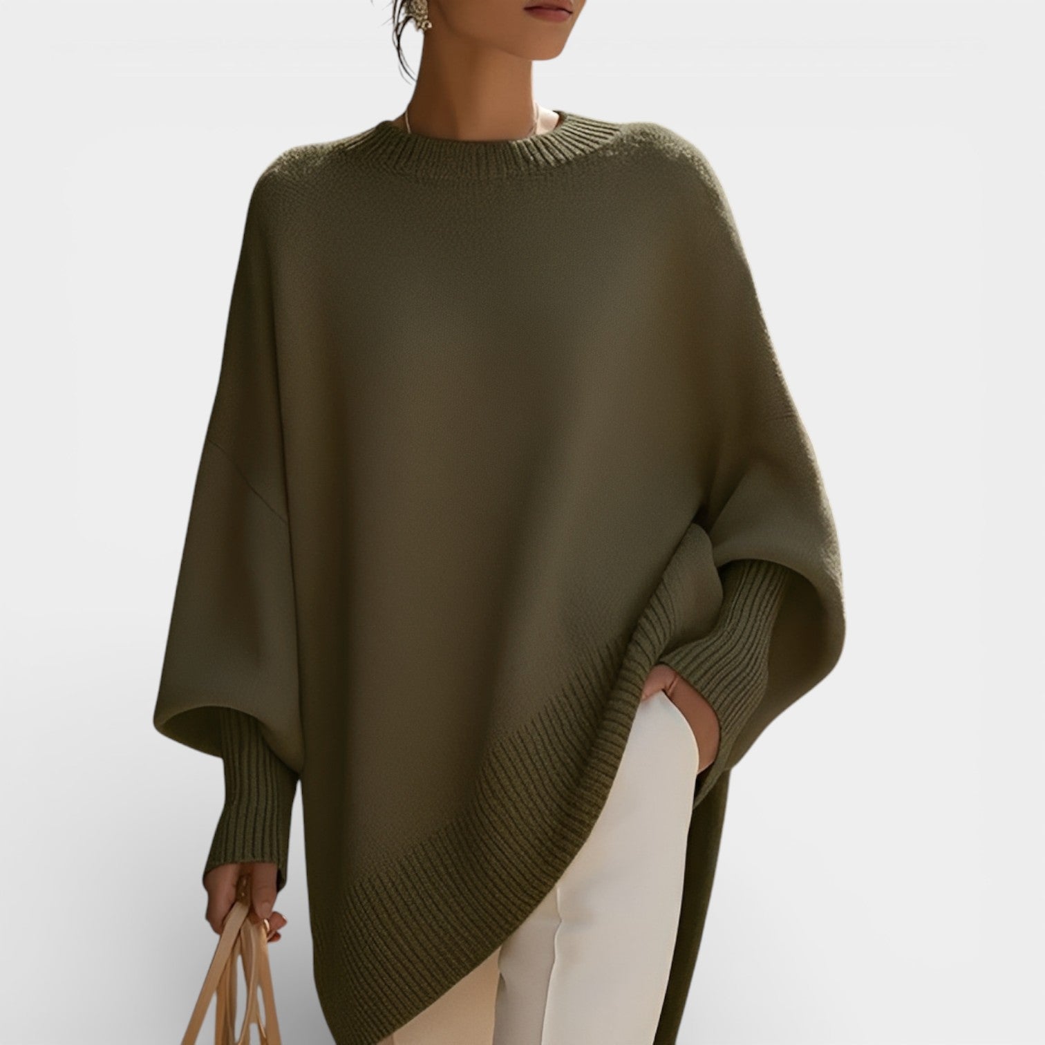 Halina | Dámský oversized svetr s kulatým výstřihem