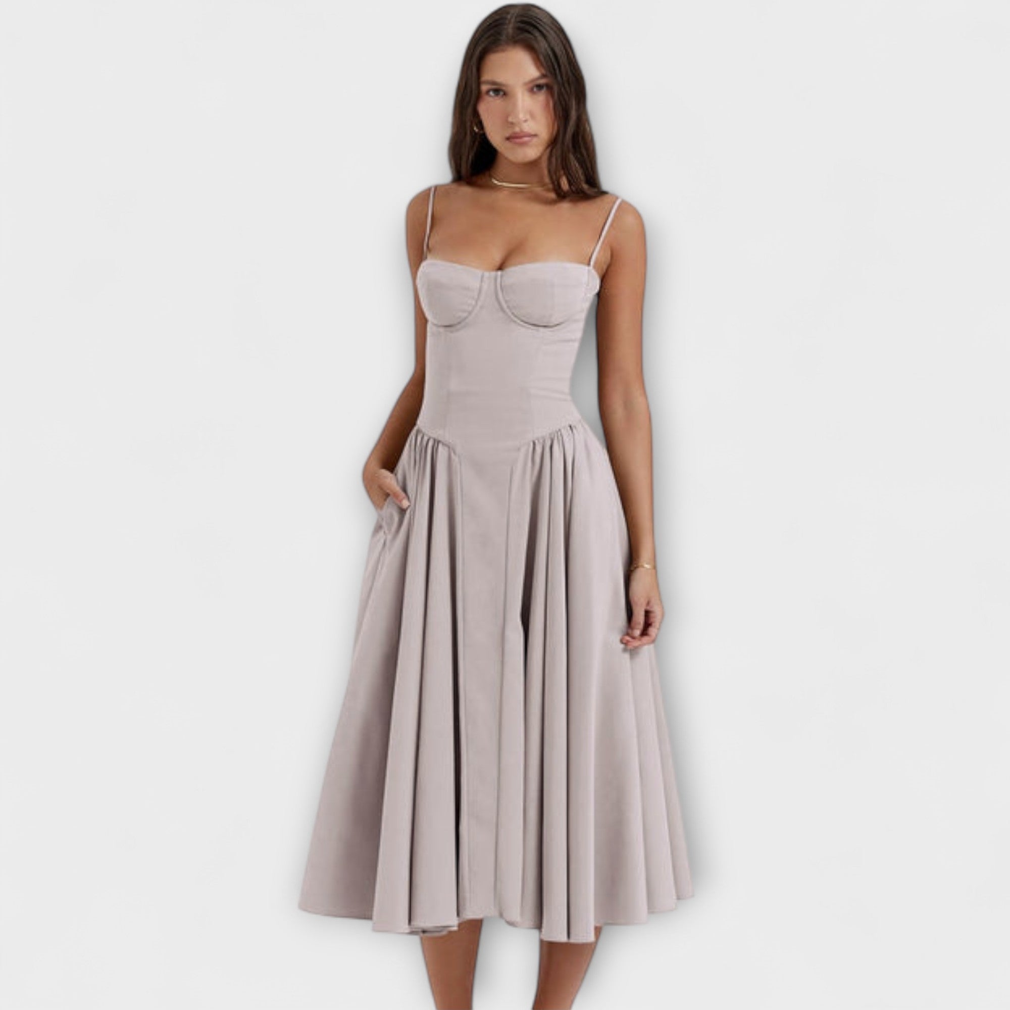 Rosalie | Elegantní bezrukávový korzetový šaty