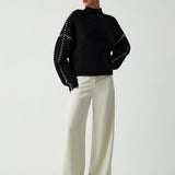Alma | Oversize-Dolcevita svetr s Piqué detaily