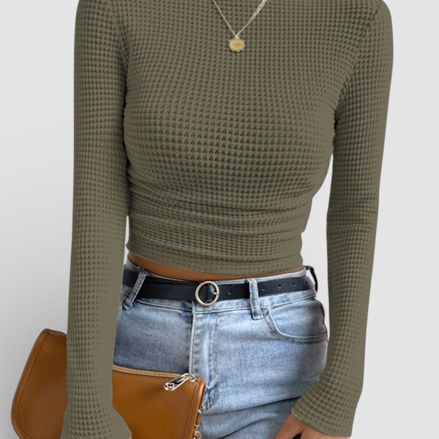 Liwia | Úzký pulovr s vaflovým vzorem