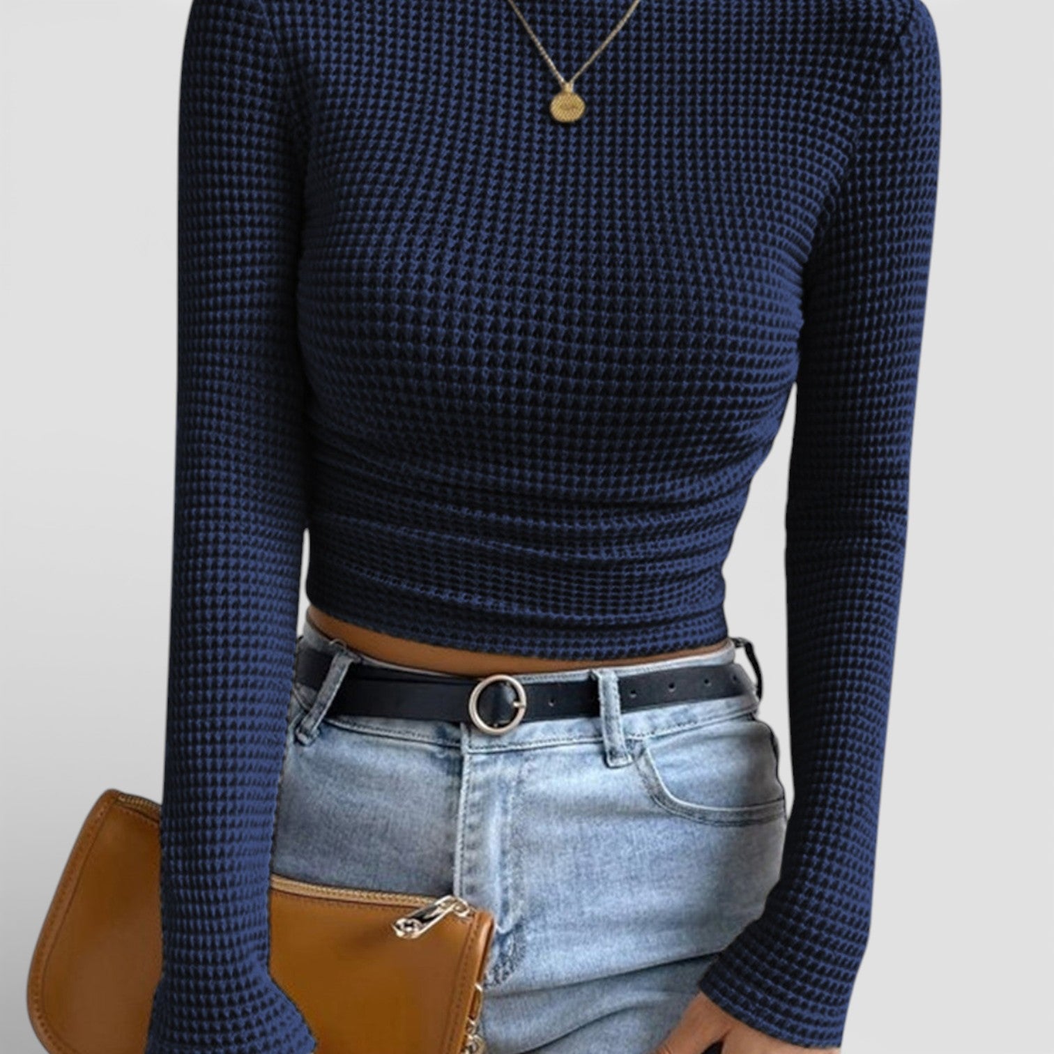 Liwia | Úzký pulovr s vaflovým vzorem