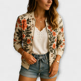Kaelin | Stylová bomber bunda s květinami