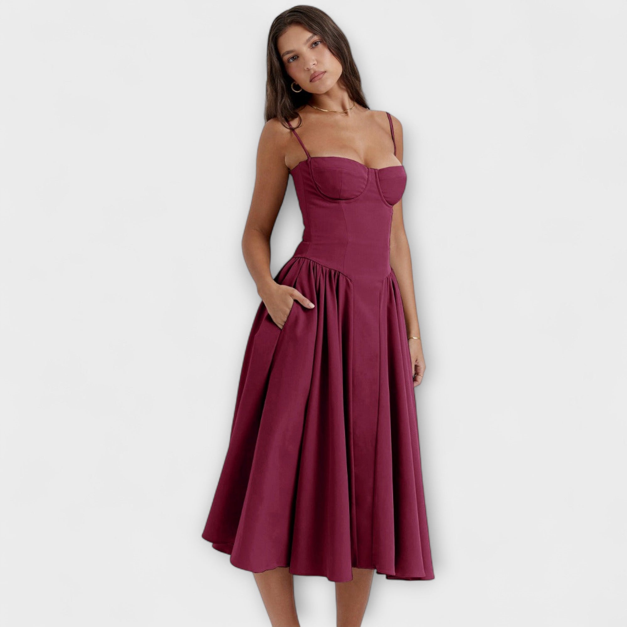 Rosalie | Elegantní bezrukávový korzetový šaty