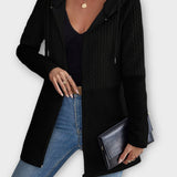 Aria | Texturovaný zip-up kardigan s kapucí
