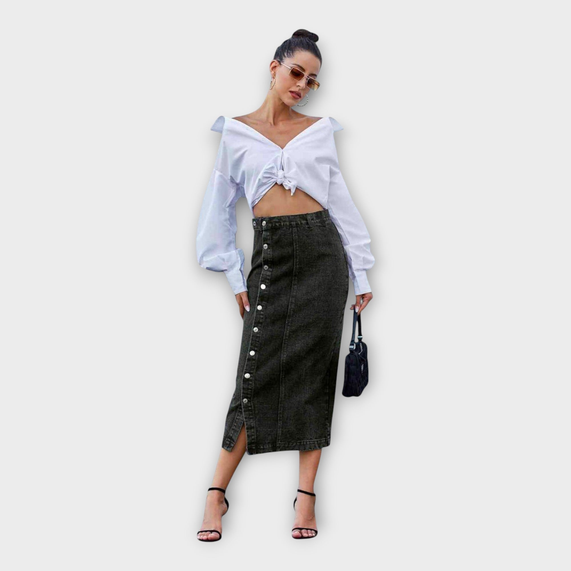 Karolína | Sofistikovaná Maxisukně Se Knoflíky Vzdušná