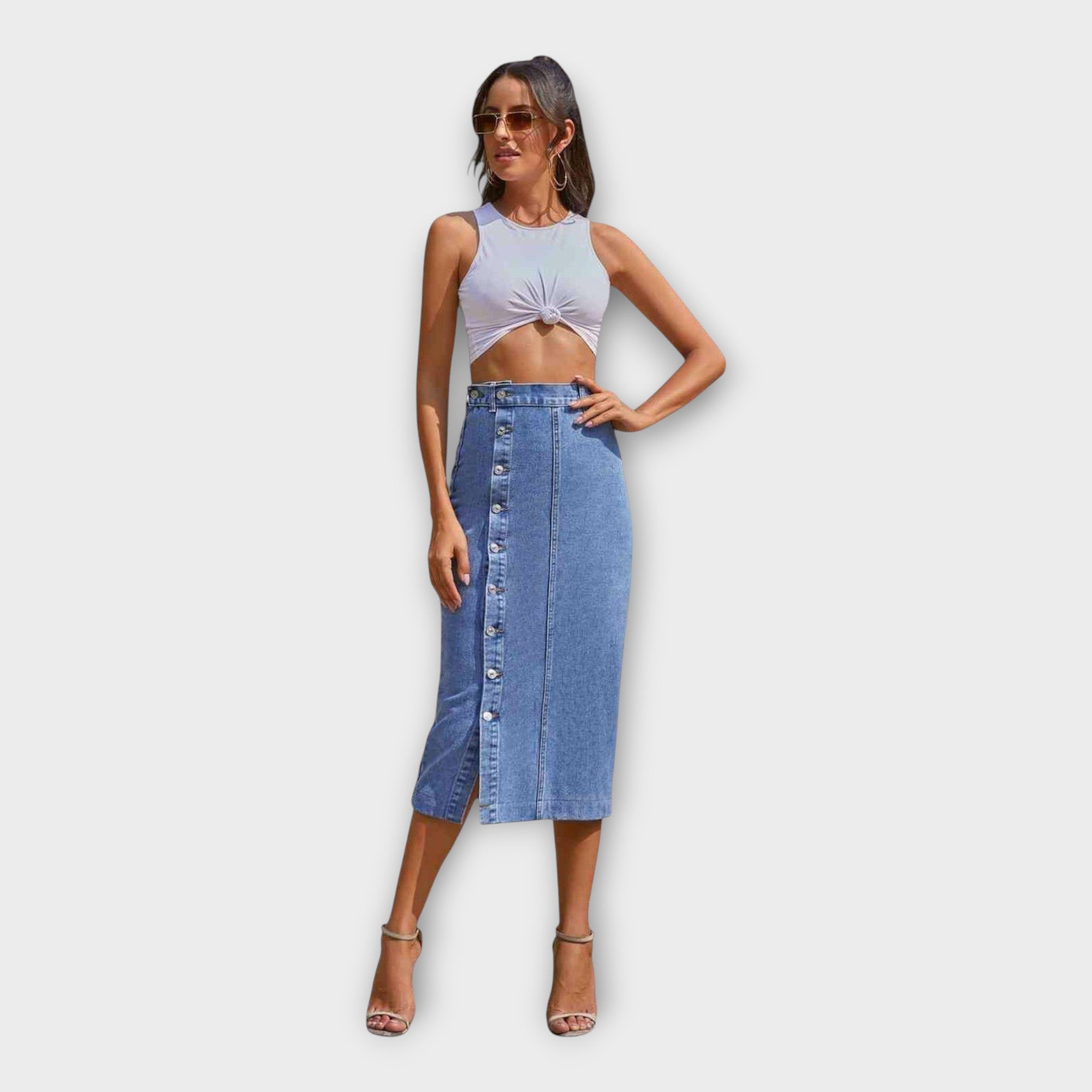 Karolína | Sofistikovaná Maxisukně Se Knoflíky Vzdušná