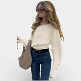 Justyna | Přiléhavý svetr off-shoulder